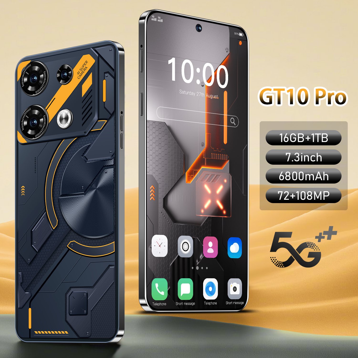 New Coming GT10 Pro Android Phones 6.53 Inch Big Screen 3G 2GB+16GB Dual Sim Mobile Phones